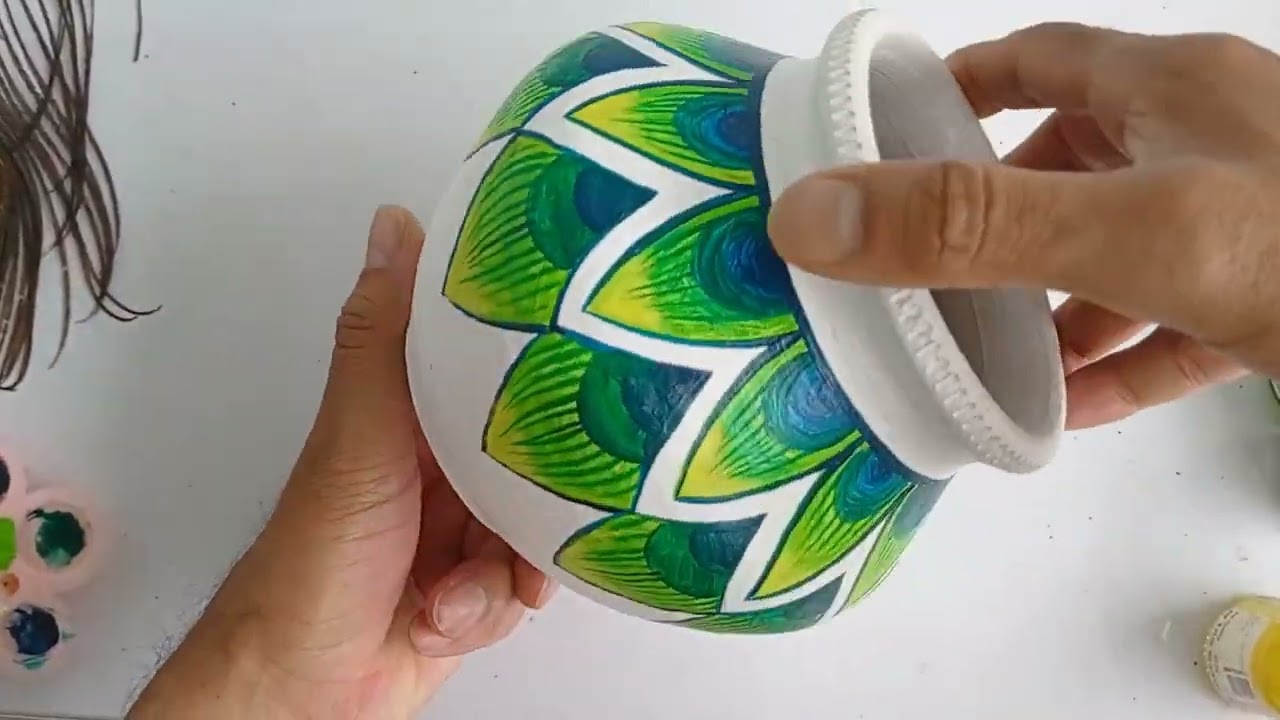 Easy pot painting ideas for Krishna Janmashtami | Pot decoration ideas | painting on pot