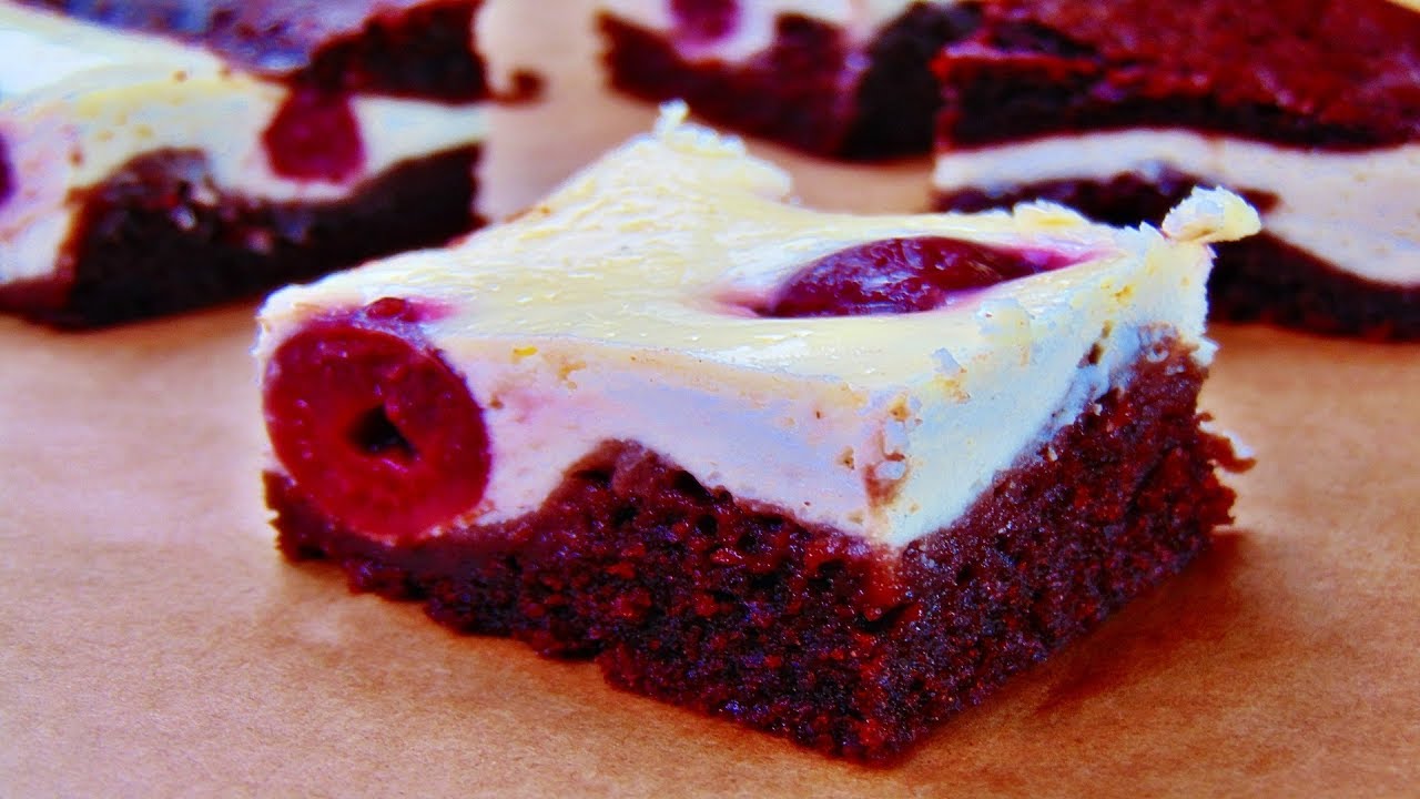 Rezept: Brownie Cheesecake mit Kirschen selber machen / Cheesecake Brownies