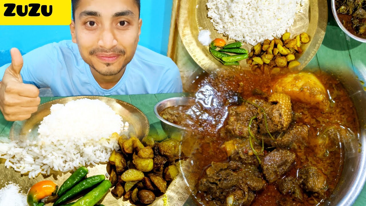 Mukbang:🥰Assamese style duck curry🦆and local Rice 🌾🍚|| @BikashRay-b7p #facebook #mukbang #viralvideo