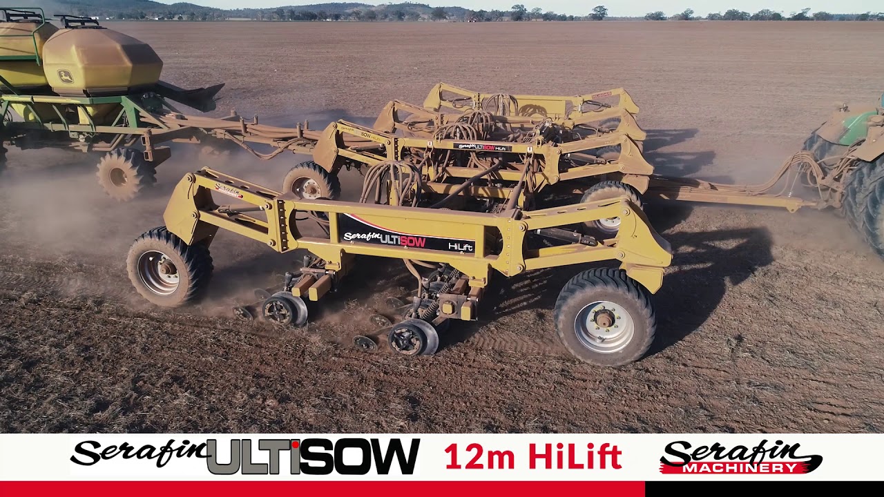 2020 Serafin Ultisow Hi Lift Single Disc No-Till Seeder in action