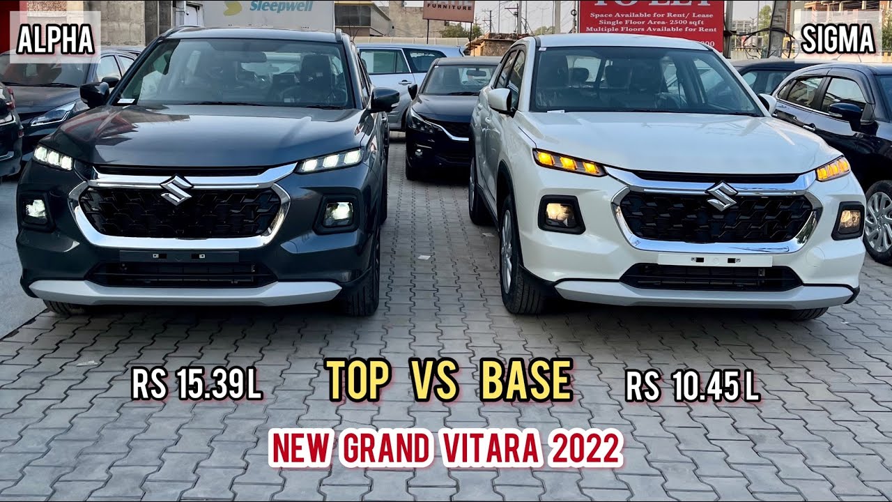 New Grand Vitara 2022 - Base vs Top 🔥 5 Lakh का अंतर - Konsi le ? Grand Vitara Sigma vs Alpha 2022