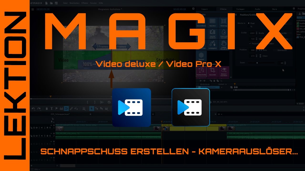 MAGIX Video - Einen Schnappschuss erstellen mit Kameraauslöse-Sound plus Zoom IN/OUT