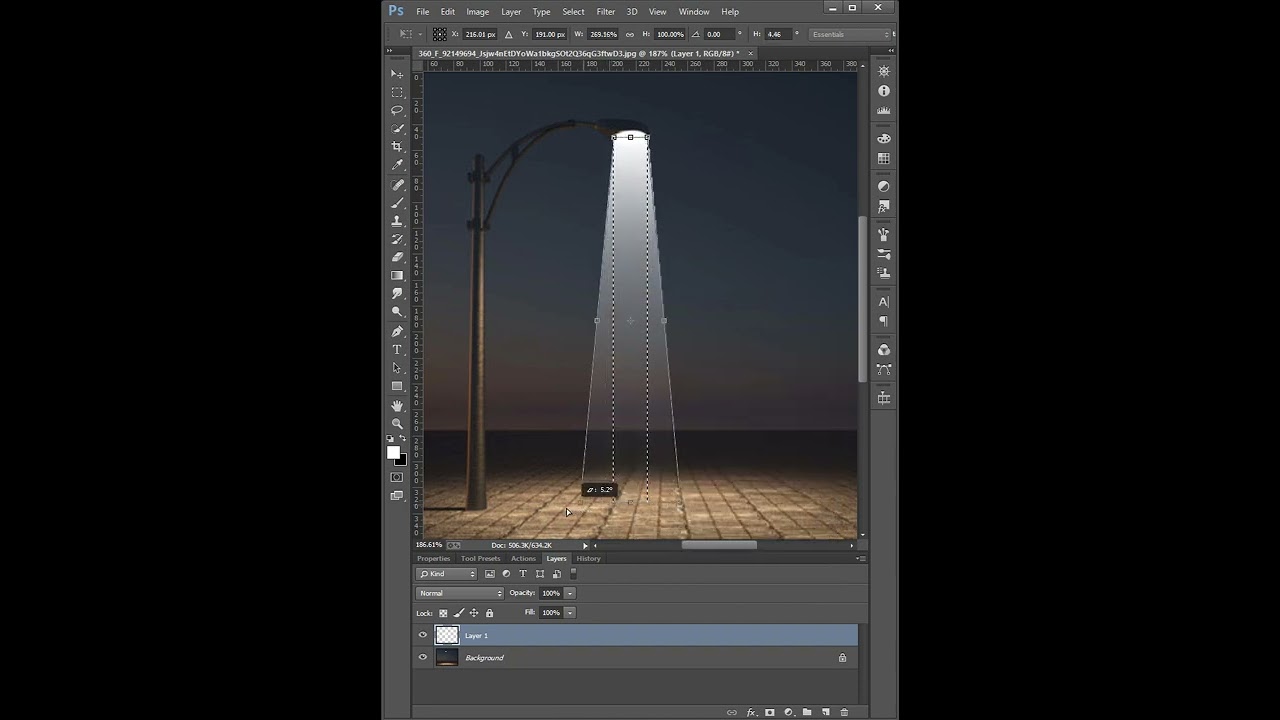 how to create realistic beam light in photoshop