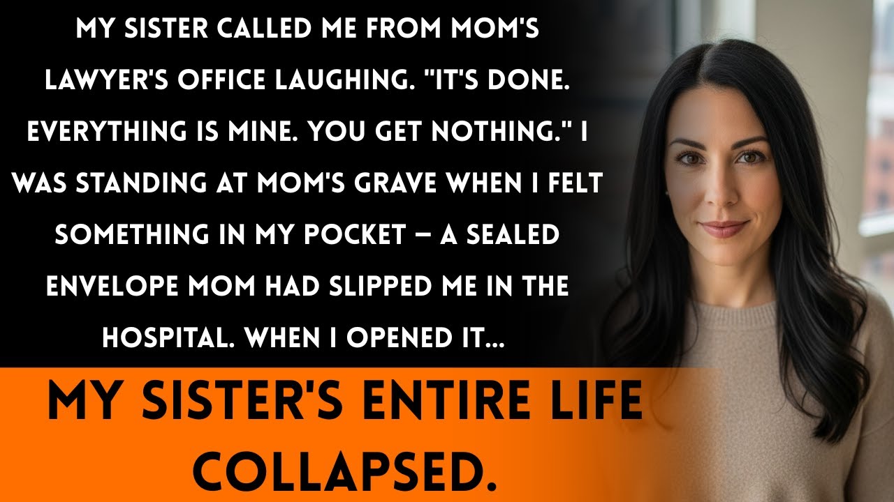 “My sister stole my inheritance at Mom’s funeral—she didn’t know Mom left me a letter.”