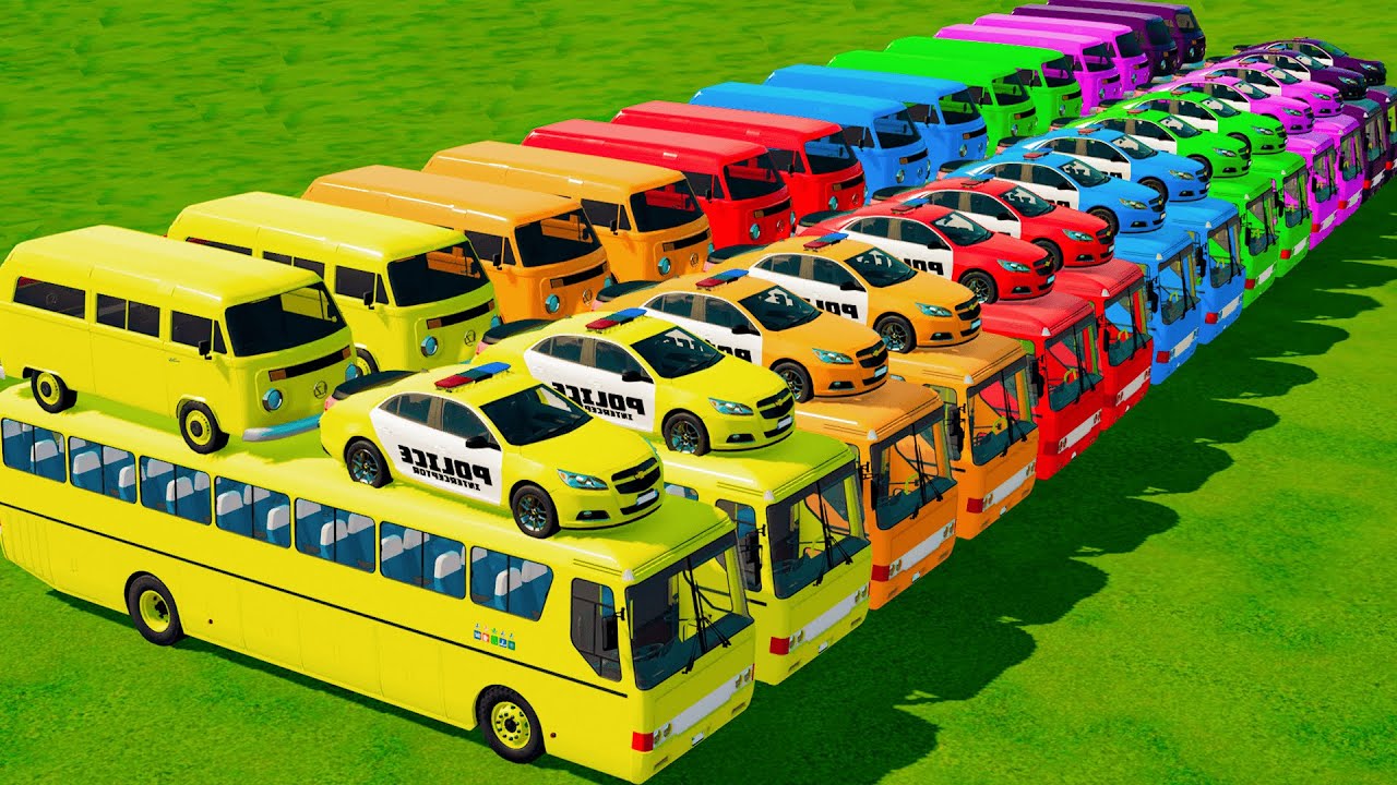 Biggest Bus vs Mini Bus & Cars Delivered By Big Bus In Fs22 | Farming Simulator 22 |