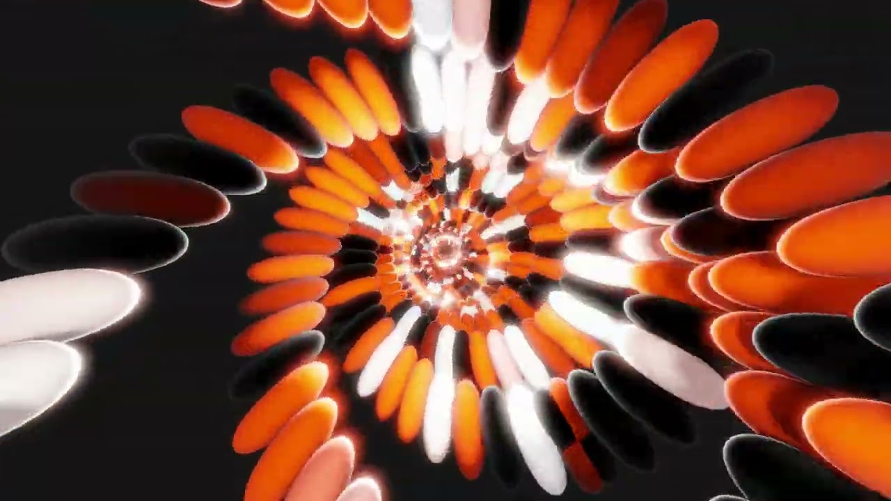 Orange and White Abstract 4K Animation - Mesmerizing Screensaver - Loopable Hypnotic Visualization