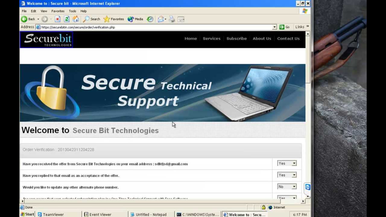 Calling SecureBit Technologies (Fake Tech Support)