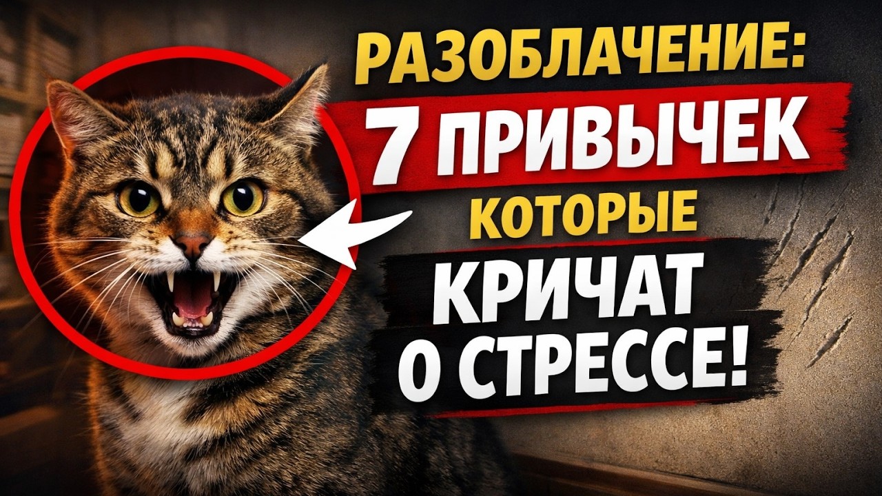 РАЗОБЛАЧЕНИЕ: 7 «нормальных» привычек кота, которые КРИЧАТ о СТРЕССЕ! 🙀