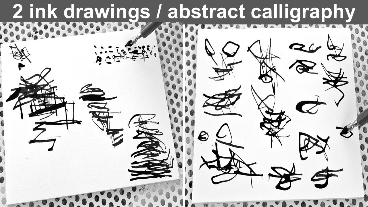 Ink Gesture Drawing / Abstract Sign-Making / Intuitive Line art