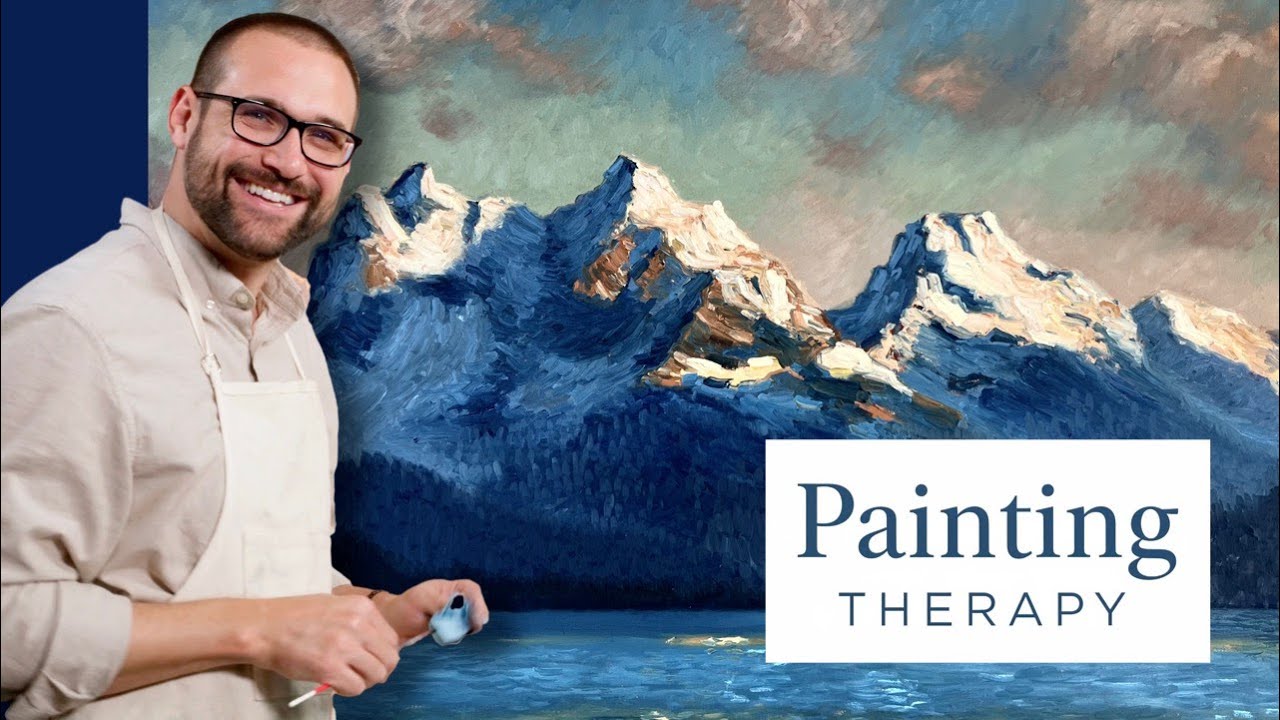 PAINTING THERAPY: Snowy Mountain Lake