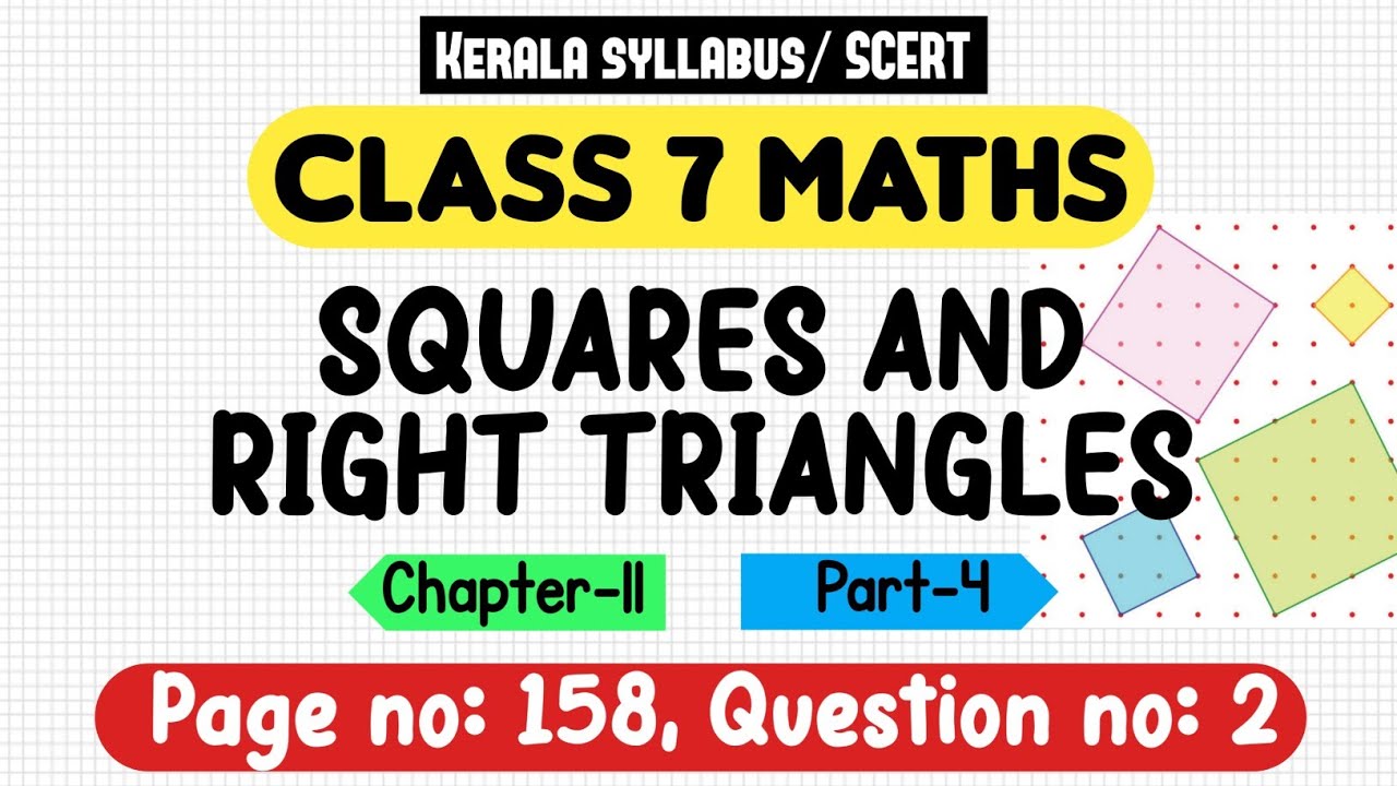 class 7 maths chapter 11 squares and right triangles page 158 question 2 kerala syllabus  part 4