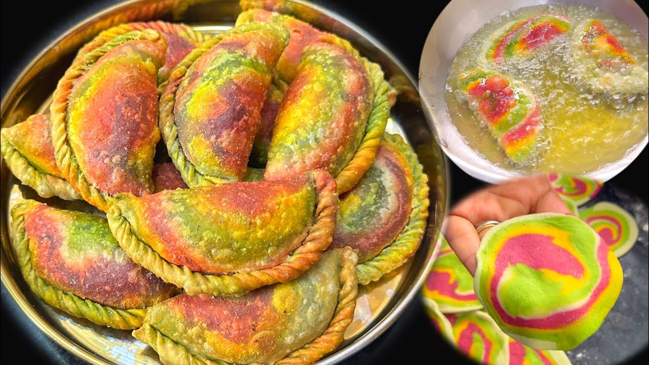 Holi Special Colorful Gujiya Recipe 😍 | Rainbow Gujiya | Perfect Holi Sweet