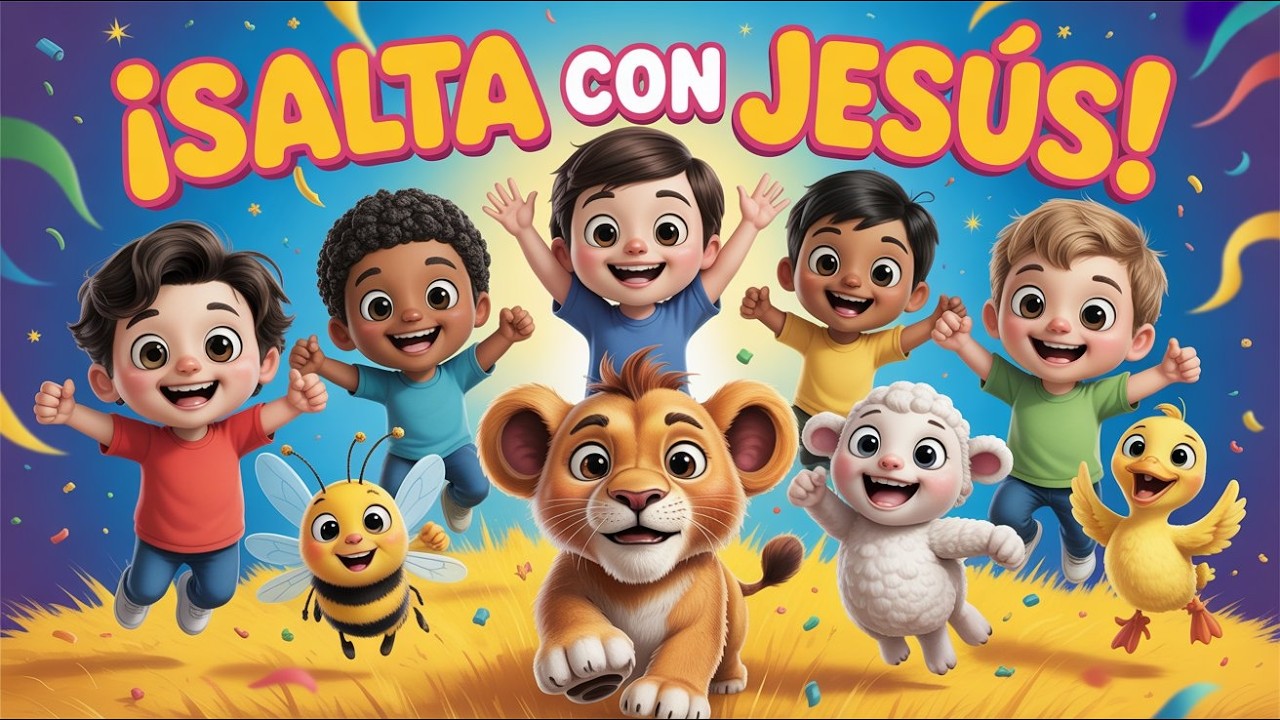 ¡A SALTAR CON JESÚS! 🦁 Canción Infantil Cristiana | Alelukids brican con Jesús