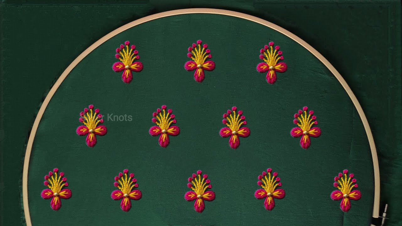 Hand Embroidery| All Over Butti Design For Blouse / Dresses | Silver Knots Embroidery
