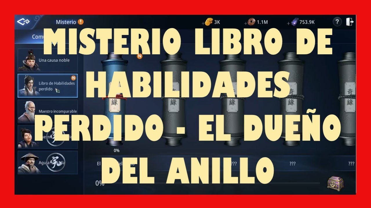 MISTERIO LIBRO DE HABILIDADES PERDIDO   EL DUEÑO DEL ANILLO