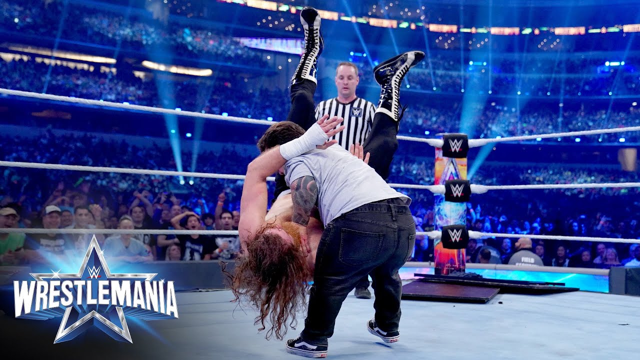 Ви Мэн наносит удары по корпусу Сэми Зейна: WrestleMania 38 (эксклюзивно для WWE Network)