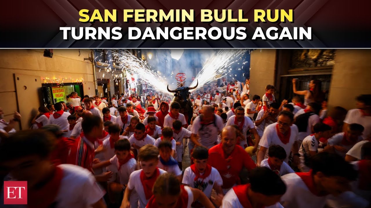 Five injured as bulls charge through Pamplona in San Fermin’s high-speed run