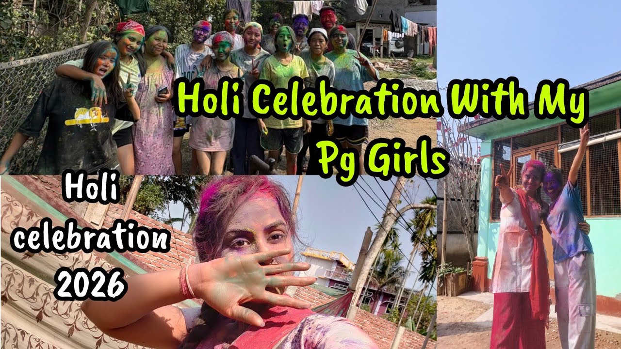 রঙের ছোঁয়ায় রঙিন মন, শুভ হোলি👩‍🎤ফাটাফাটি Holi খেললাম🔫#holi #holicelebration #holivlog #holispecial