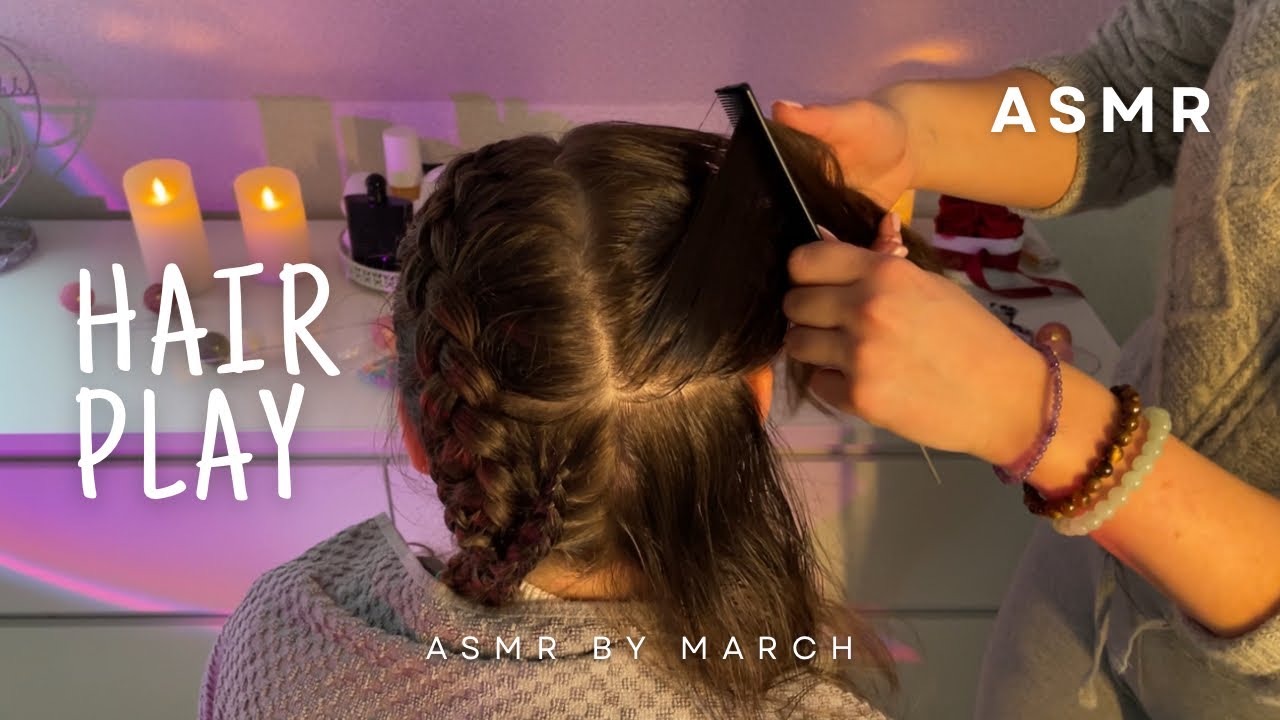 ASMR Hair Play 💛 Hair Braiding | No talking