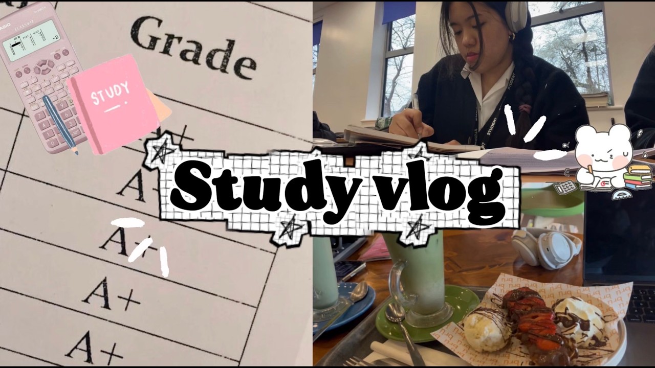STUDY VLOG ☕️✨| cafe, party, school vlog