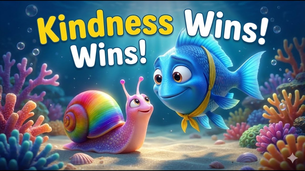 Fish and Snail Learn Kindness🐟🐌 |Kids Story About Friendship & Caring 💖  Animated Moral Story