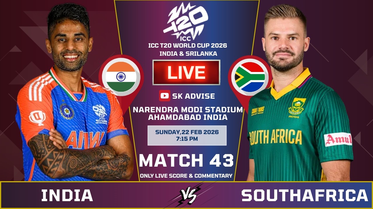 India Vs South africa Match Live Score And Commentary | World Cup 2026 | IND VS SA | Sk Advise