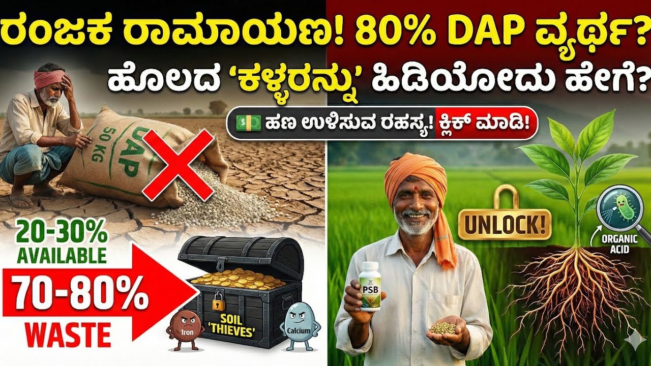  🛑 80% DAP Waste? ನಿಮ್ಮ ಹೊಲದ ಮಣ್ಣಿನಲ್ಲಿರುವ ‘ಕಳ್ಳರು’ ಯಾರು? | Save Money on Fertilizer!