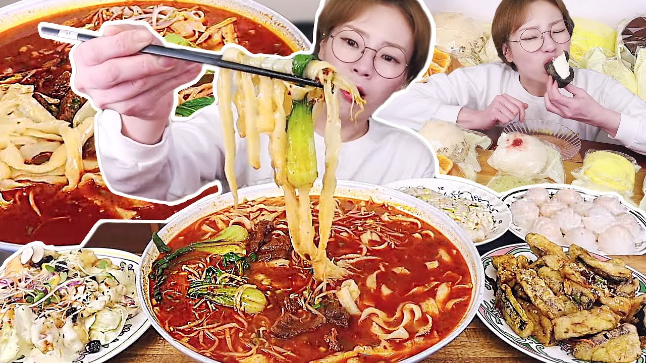 마라도삭면과 크림새우, 볶음밥과 풍미가지, 만두 그리고 아베베 크림빵 240130/Mukbang, eating show
