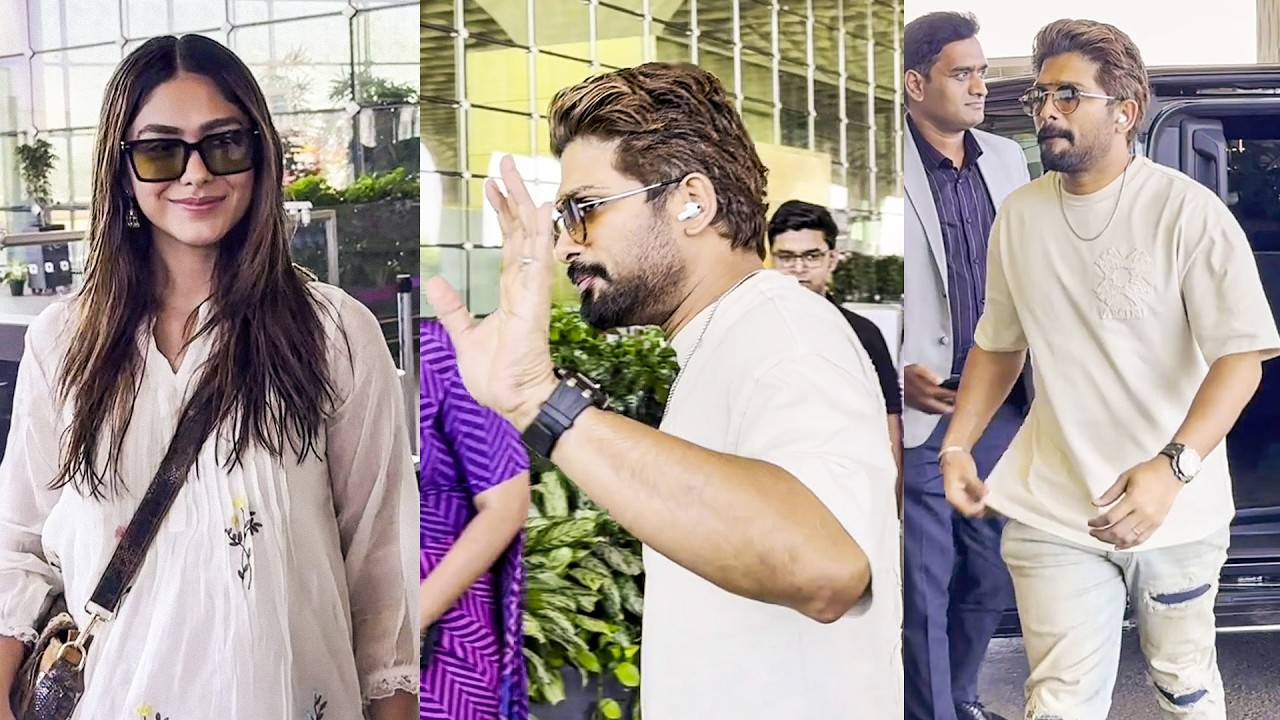 Allu Arjun & Mrunal Thakur Together Spotted At Mumbai Airport | #aa22xa6 | Filmylooks