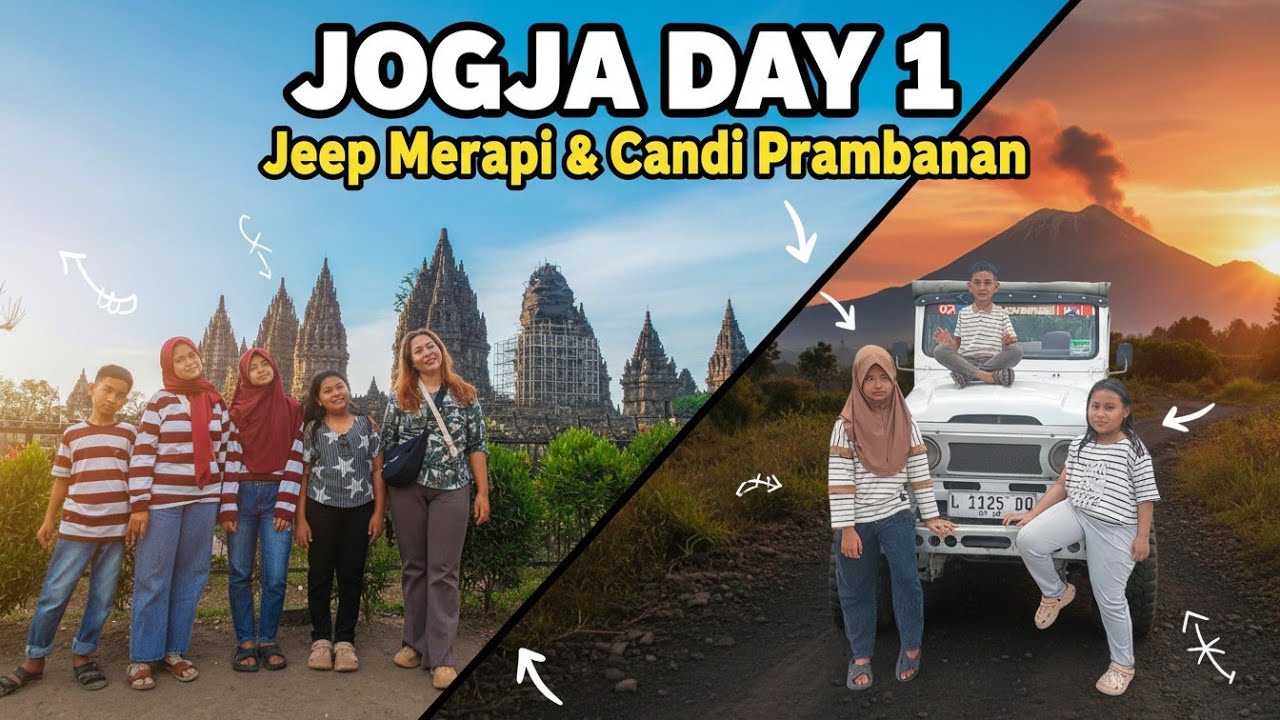 Jogja day 1 || with bestie tanpa suami || jeep merapi & candi prambanan 