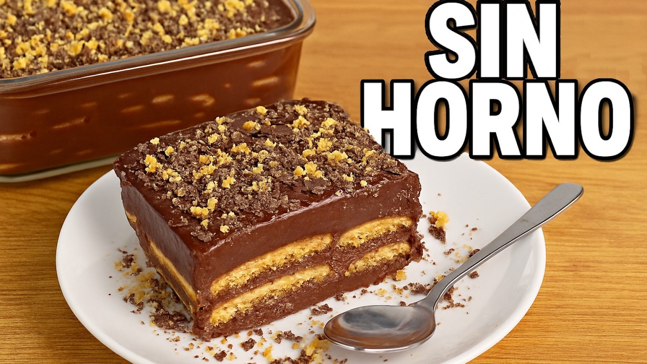 POSTRE de GALLETAS con CHOCOLATE ¡Súper CREMOSO y SIN HORNO! 😍