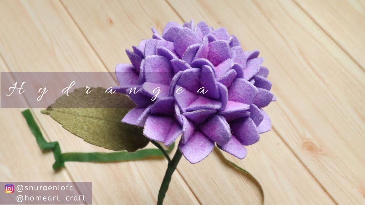 S Nuraeni || #DIY гортензия из фетра - Felt Hydrangea Flowers