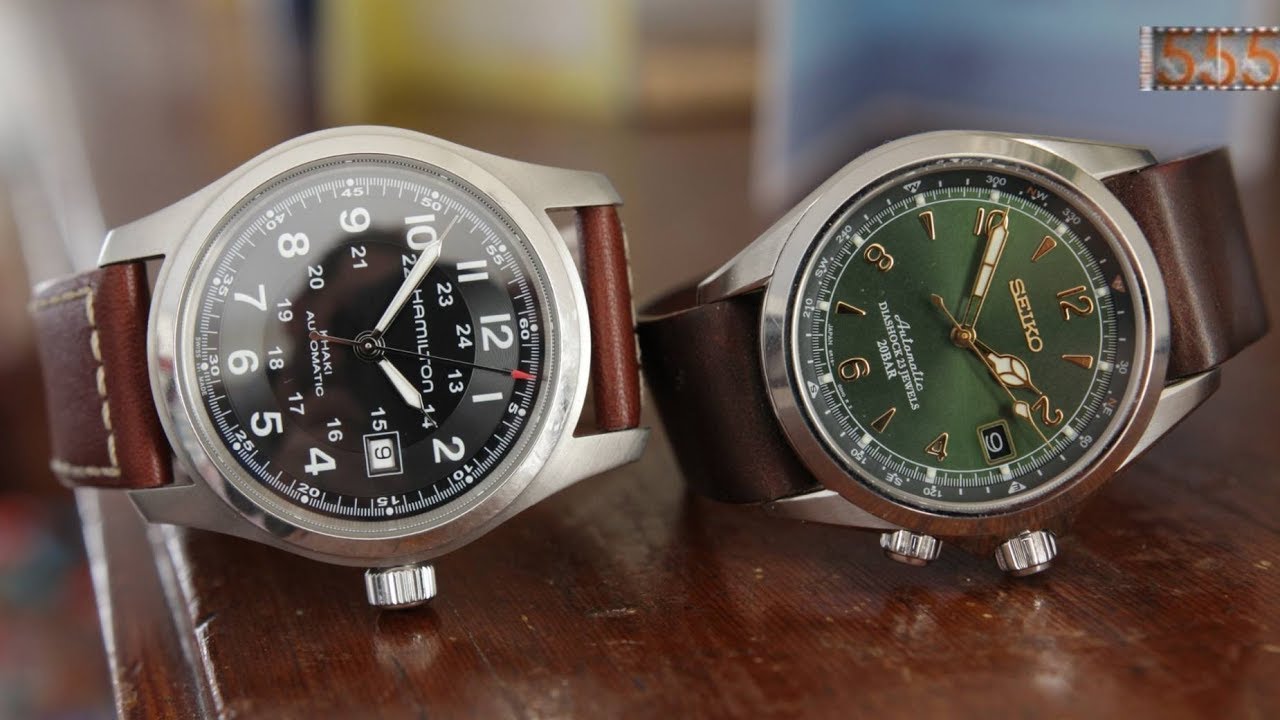 Seiko Alpinist & Hamilton Khaki Field - Sub $500 Swiss Vs. Japan Watch Comparison by 555 Gear