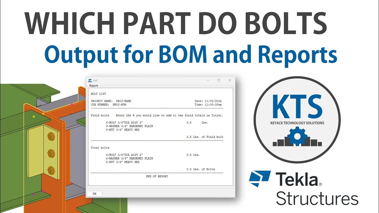KTS — болты на каких деталях в Tekla Structures