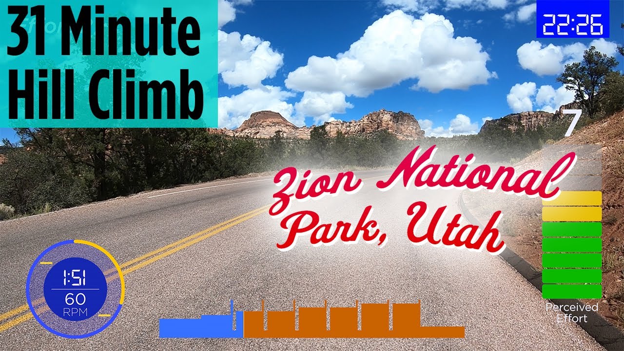31 Minute Hill Climb | Indoor Cycling Workout | Zion National Park, Utah