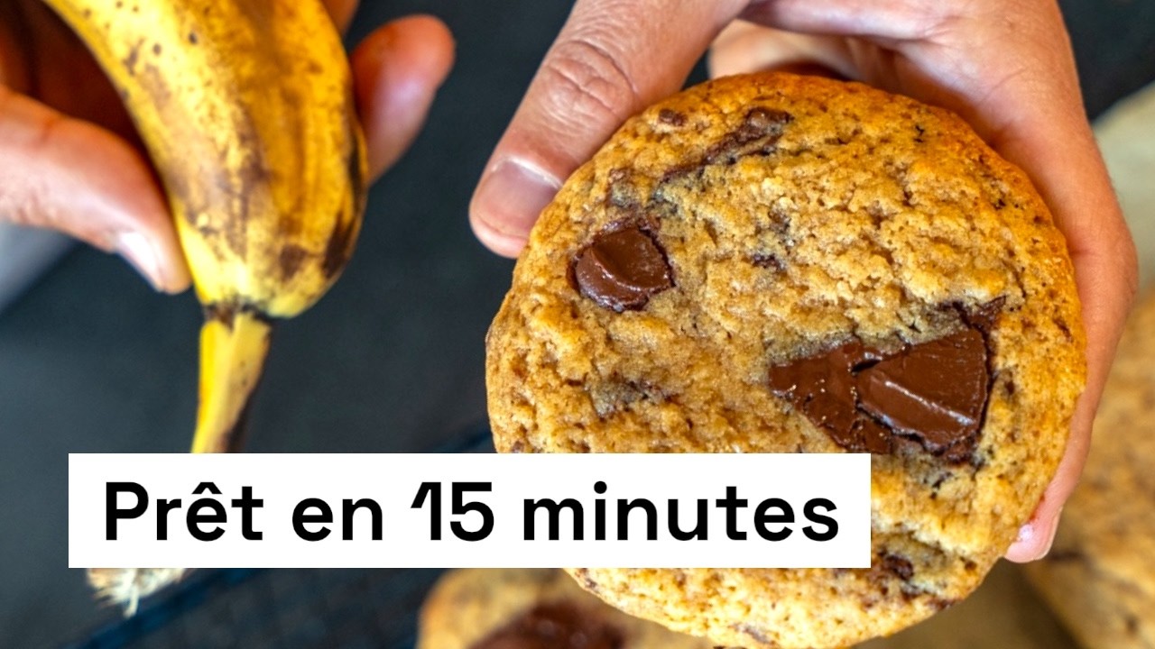 Ces cookies chocolat banane sans oeuf sont délicieux et prêts en 15 minutes