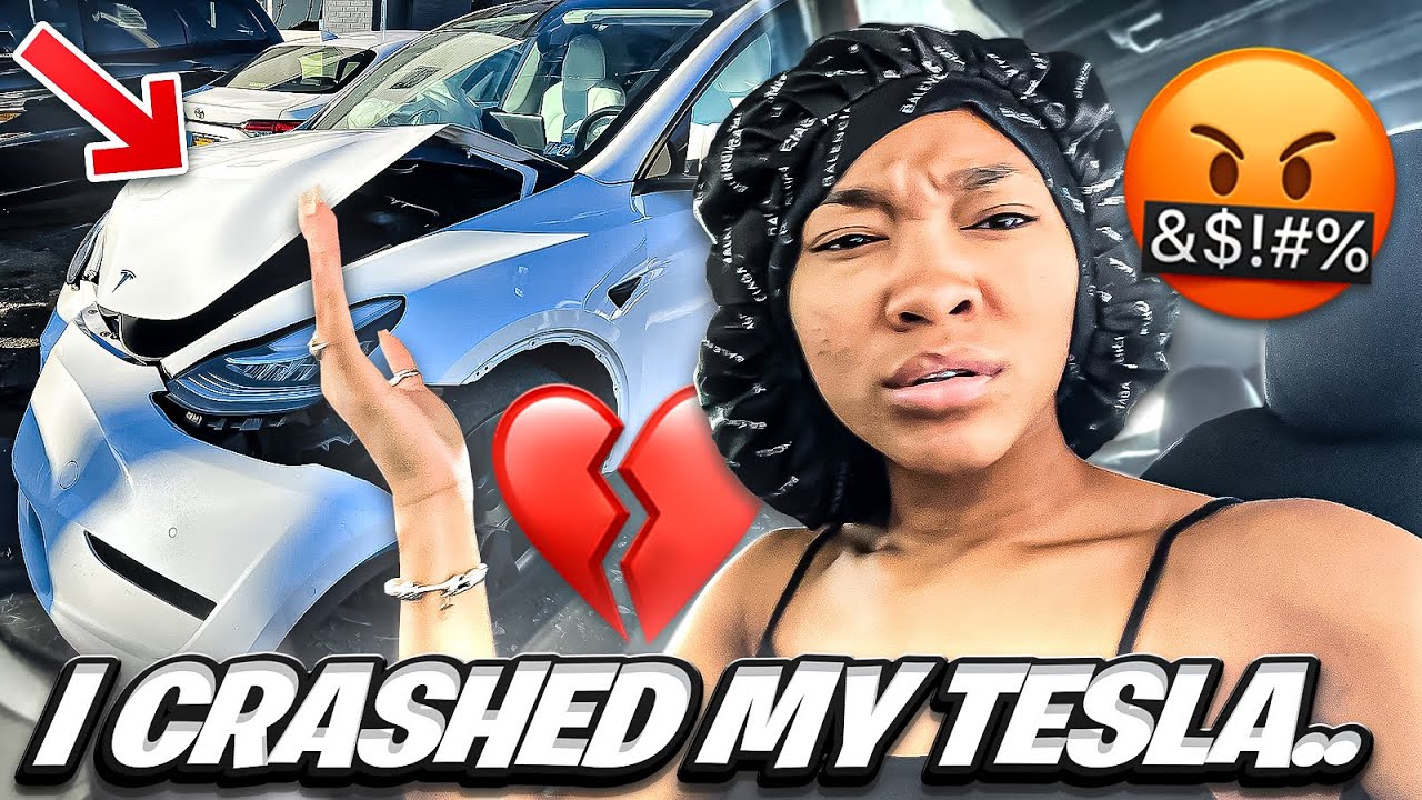I CRASHED MY NEW TESLA🤦🏽‍♀️ || VLOGMAS DAY 10