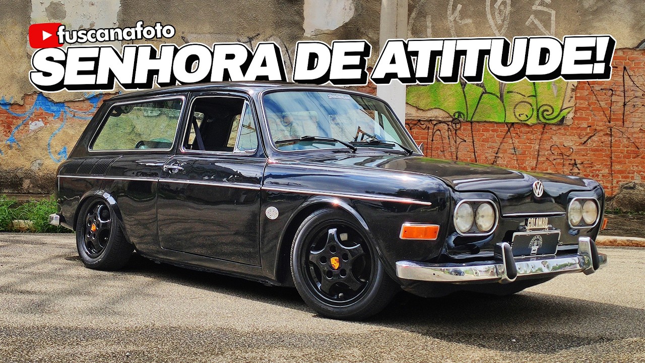 SENHORA DE ATITUDE! VARIANT 1971 FRENTE ALTA PRETA CHEIA DE ESTILO (PODE SER SUA!) - Fusca na Foto