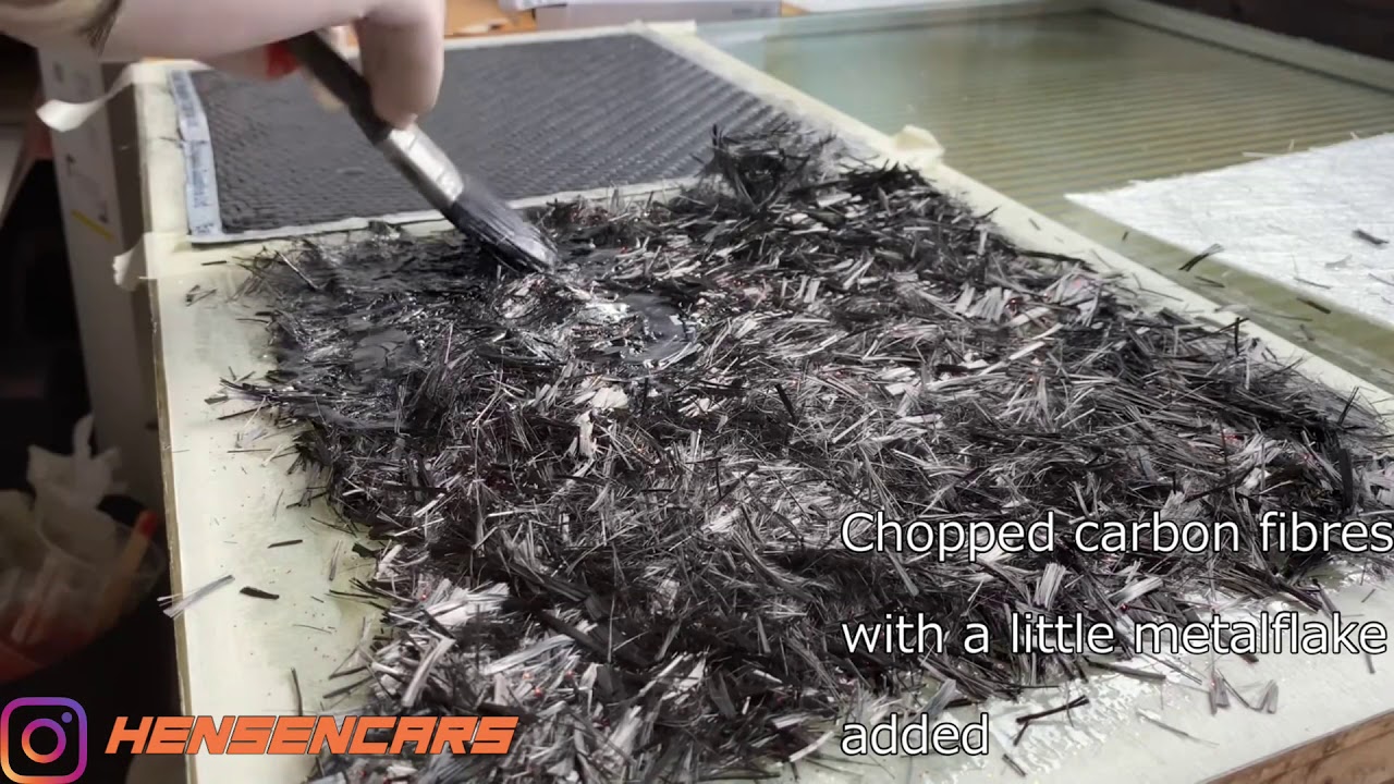 Wet laying carbon fibre 2x2 cloth and chopped forged style carbon tutorial