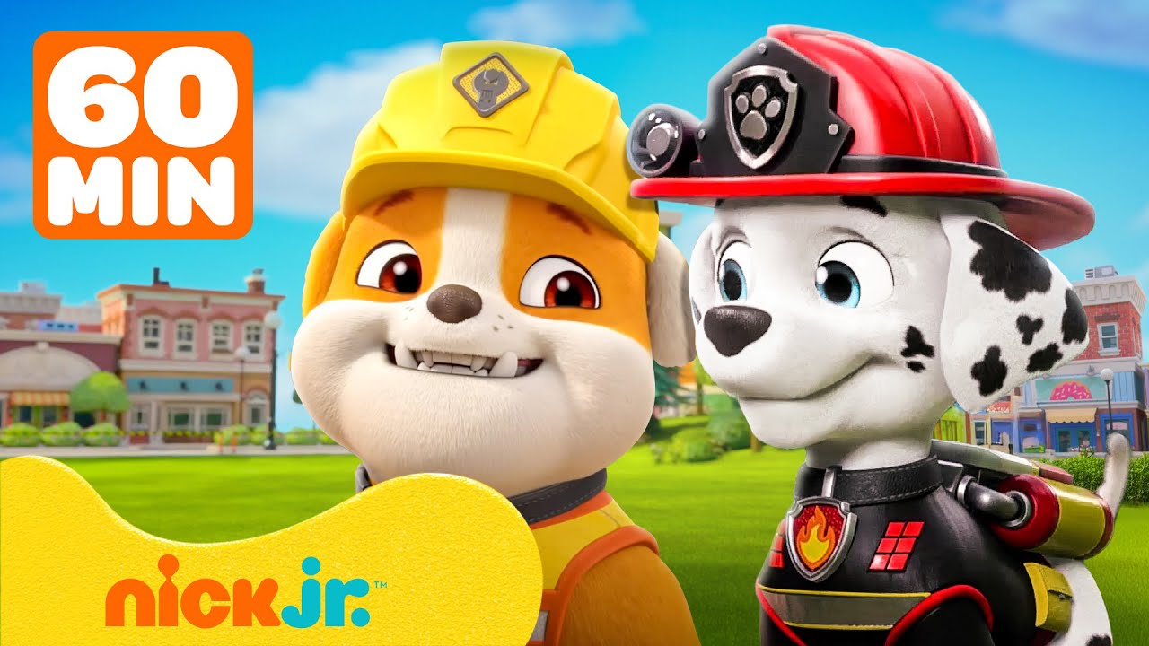 Rubble & PAW Patrol: Resgates de fogo com Marshall! Skye, Rocky e Chase | 1 hora | Nick Jr.