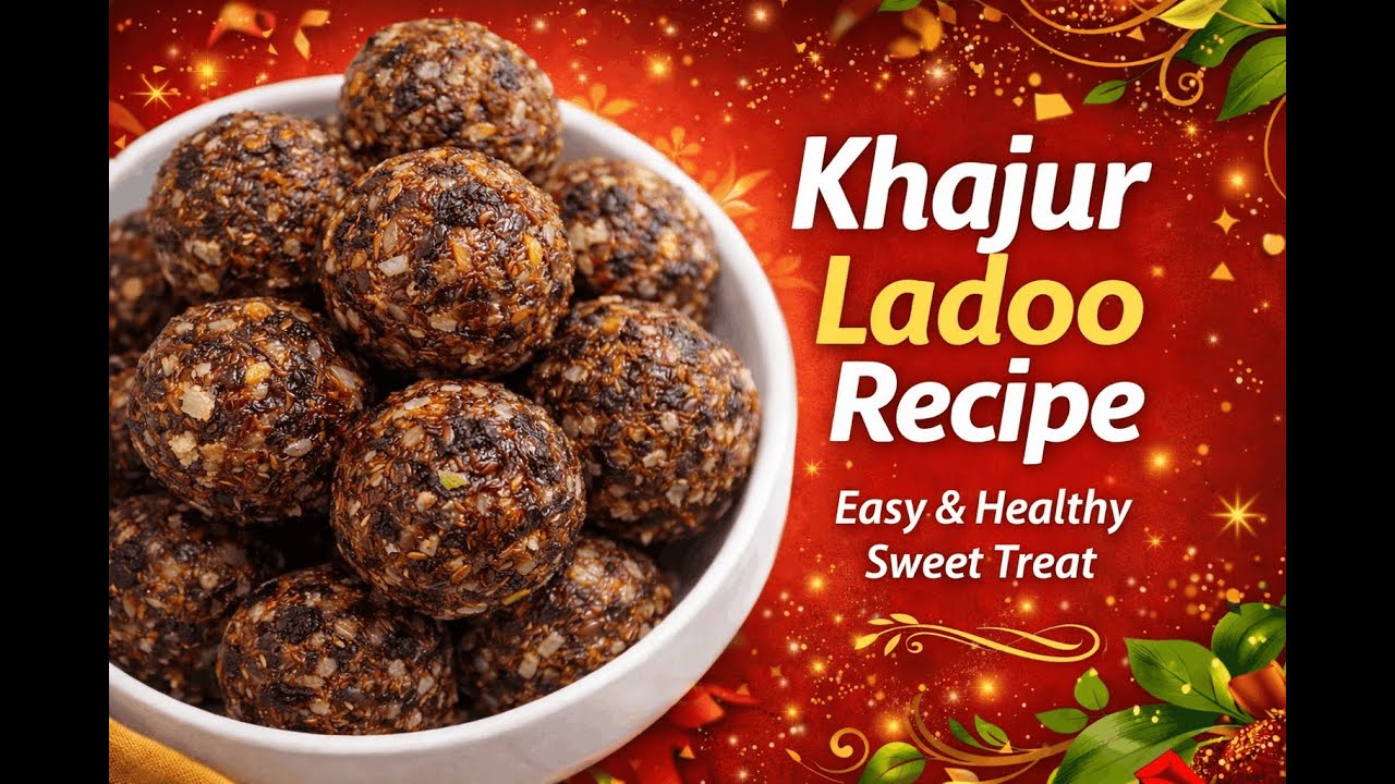 Khajur Ladoo Recipe | Healthy Date Ladoo Recipe | Easy & Tasty Sweet | Gujarati Rotlo Recipes