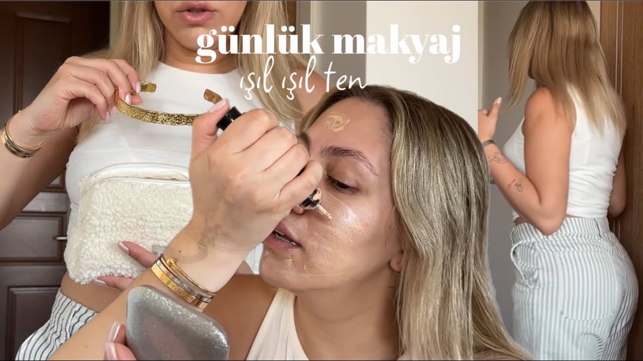 DENİZDEN GELDİM MAKYAJI🌞✨ | benimle hazırlan, yeni ürünlerle ışıl ışıl ten makyajı