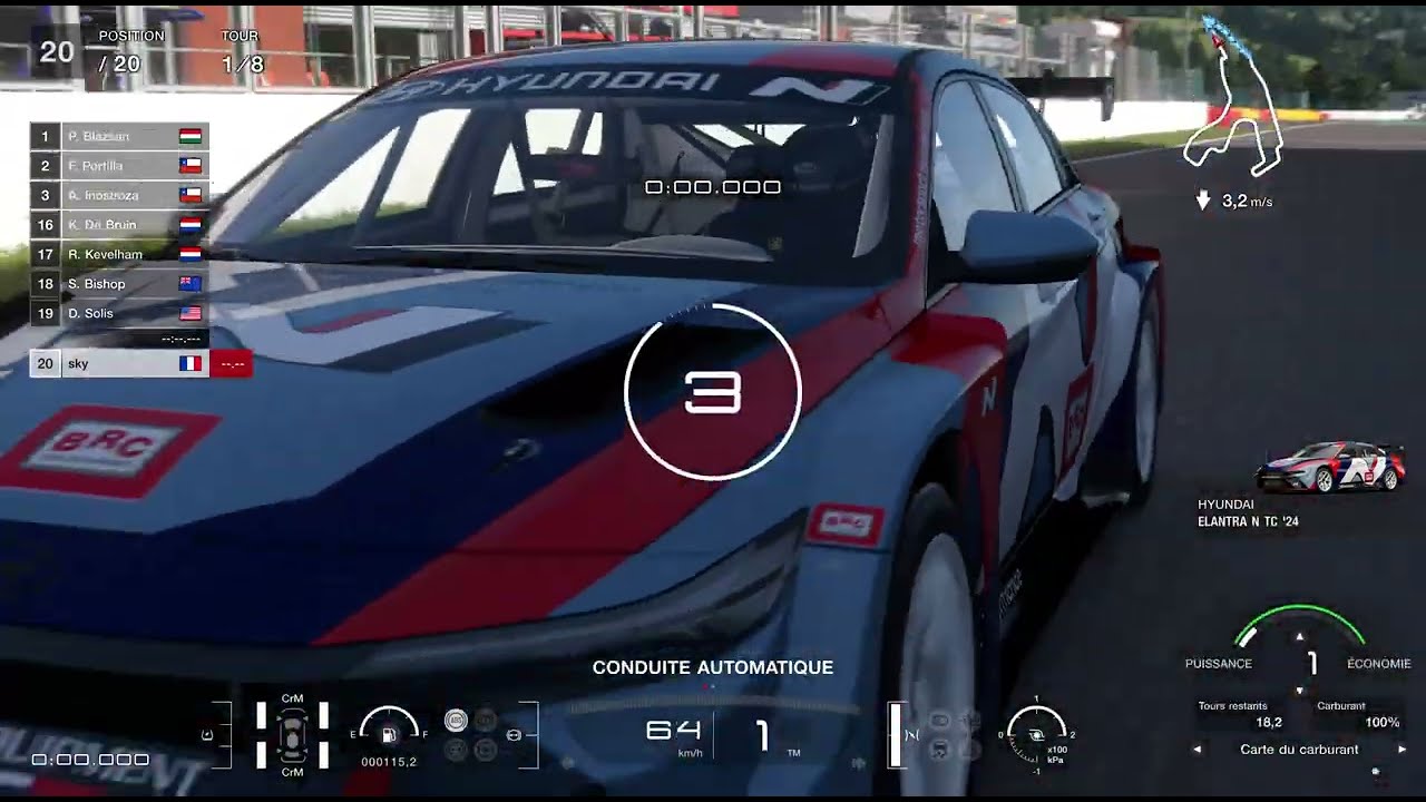 Gran Turismo 7 - Spa-Francorchamps - WTC700 - Hyundai Elantra N TC '24 - Stock