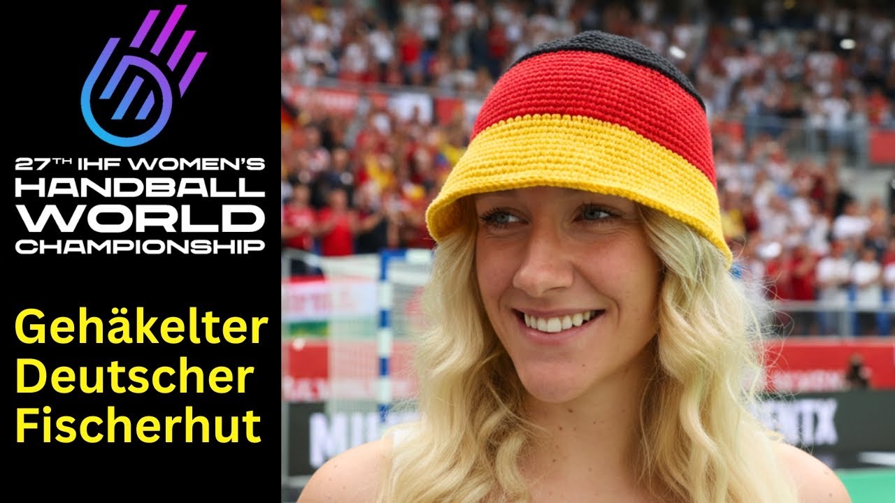 Mein Gehäkelter Fischerhut in Deutschlandfarben! 🖤❤️💛 | Handball-WM