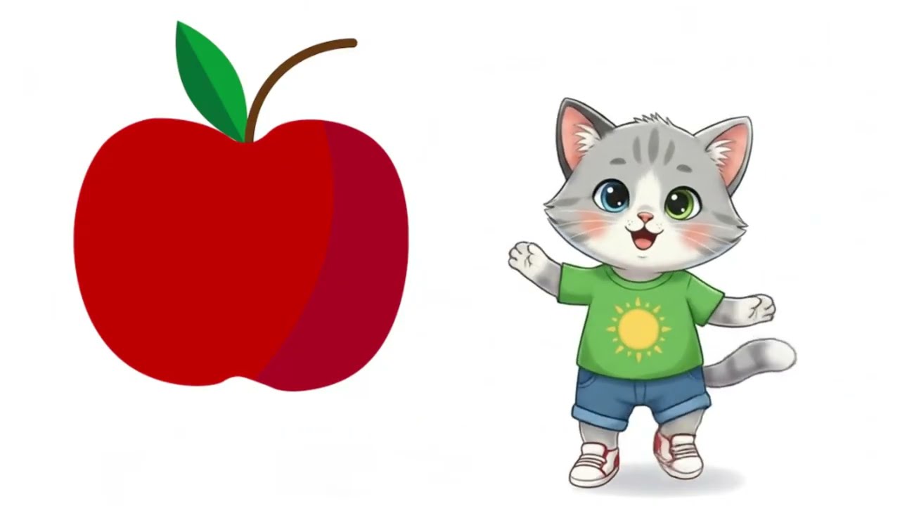 Угадай цвет! 🍎 Синий, Красный, Желтый | Мультик-игра с котенком