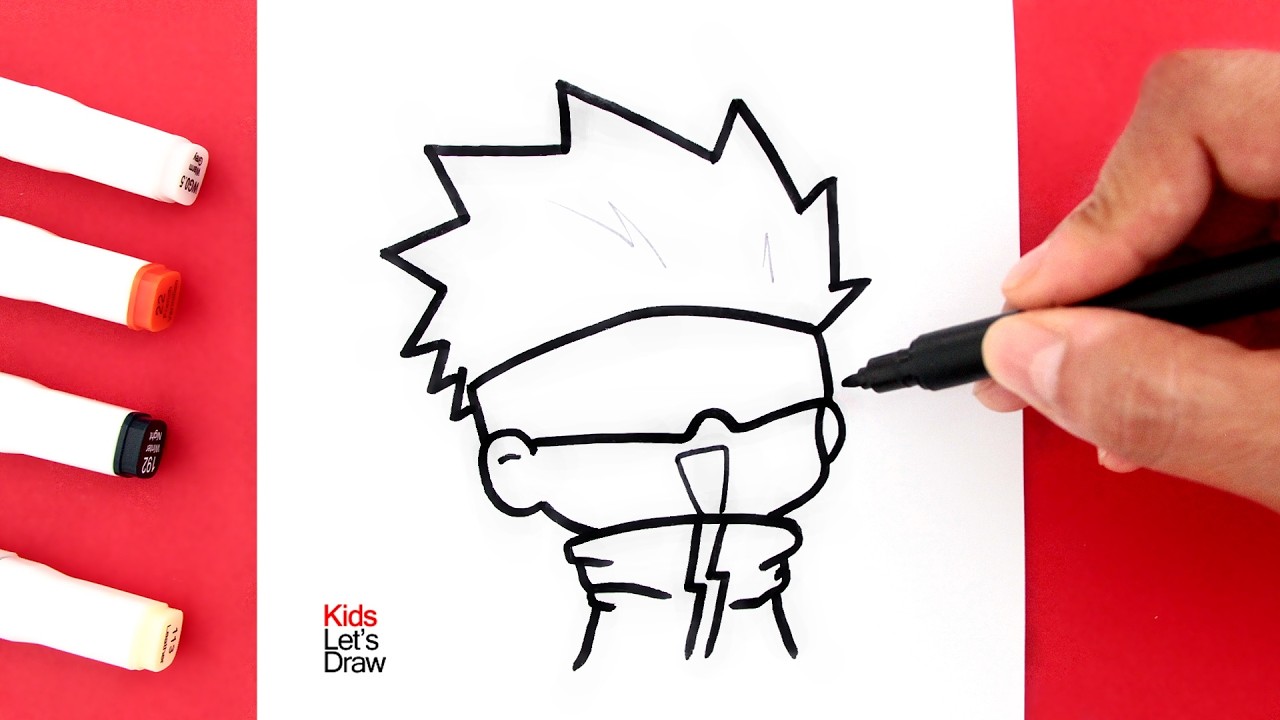 Cómo dibujar a GOJO SATORU Niño paso a paso | Jujutsu Kaisen