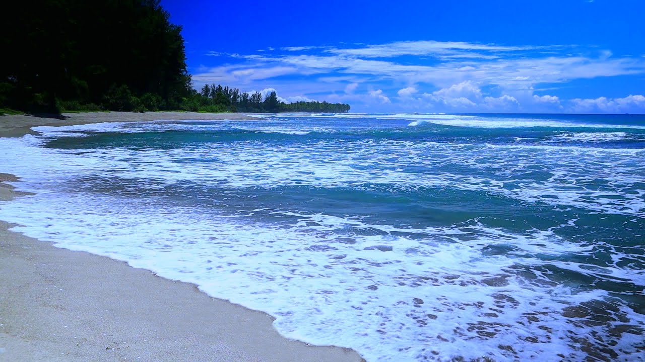 Beach waves for Deep relaxation and Healing | White noise, study, sleep.