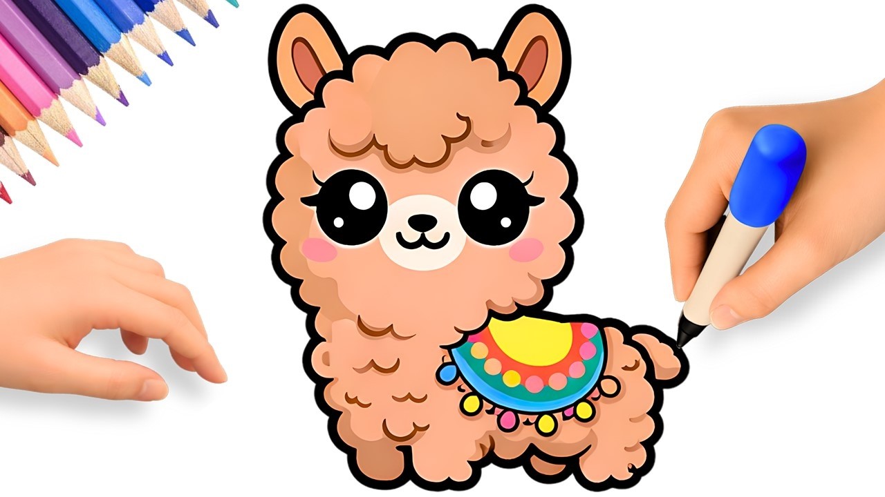 COMMENT DESSINER UN LAMA MIGNON 🦙💗