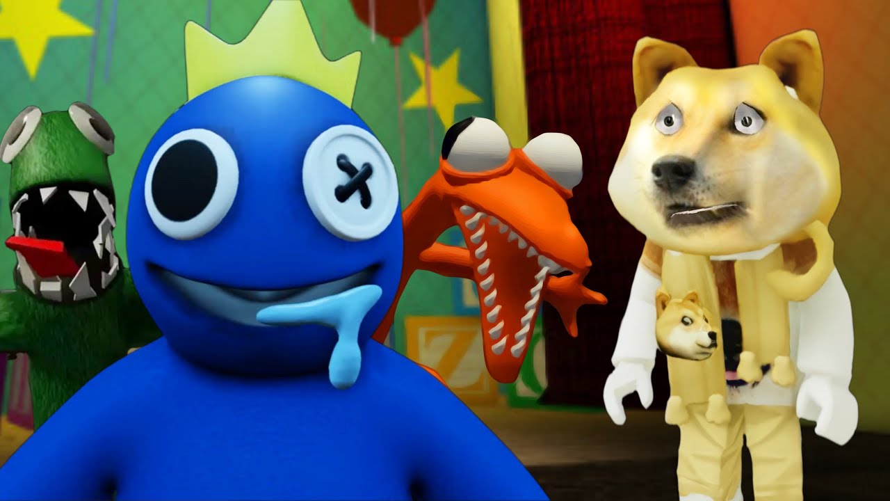 ENFRENTEI O BICHO AZUL BABÃO! | Rainbow Friends | Roblox