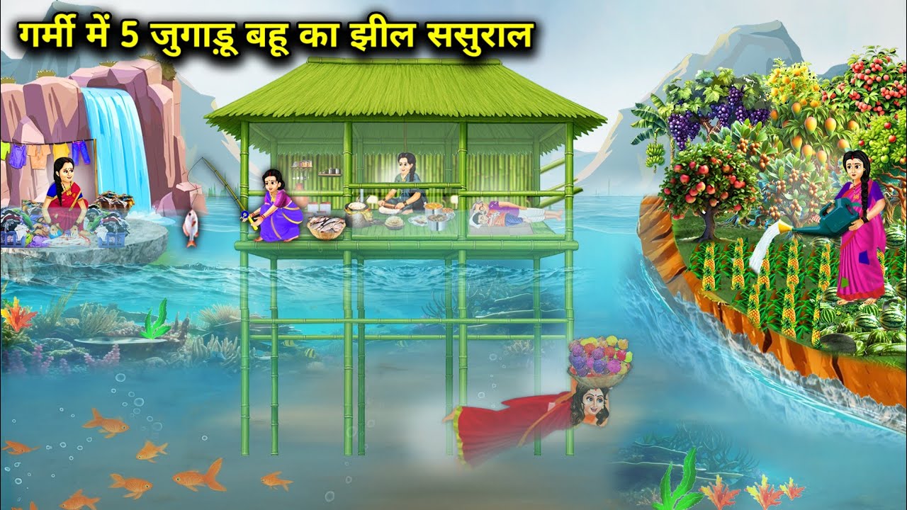 गर्मी में 5 जुगाड़ू बहू का झील ससुराल || 5 Jugadu Daughter -In -Law's In Summer || Cartoon Video